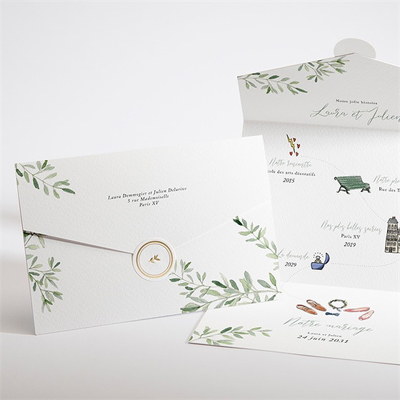 Faire-part mariage le fil de notre histoire