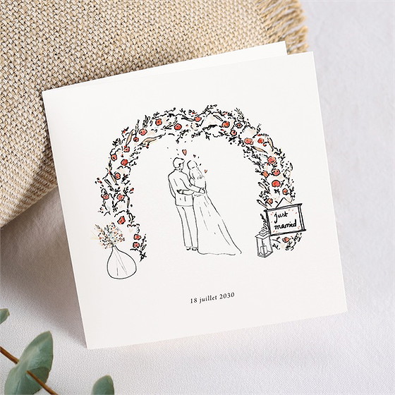 Faire-part mariage belle intimité