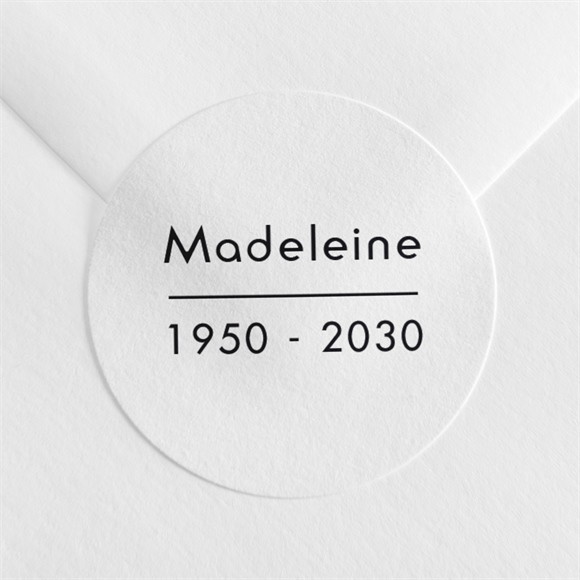 Stickers décès Son Initiale argentée réf.N360306