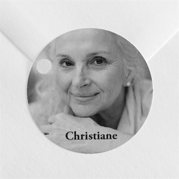 Stickers décès Tendrement en photo réf.N360315