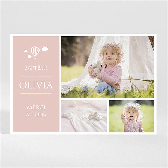 Remerciement baptême tout en symboles