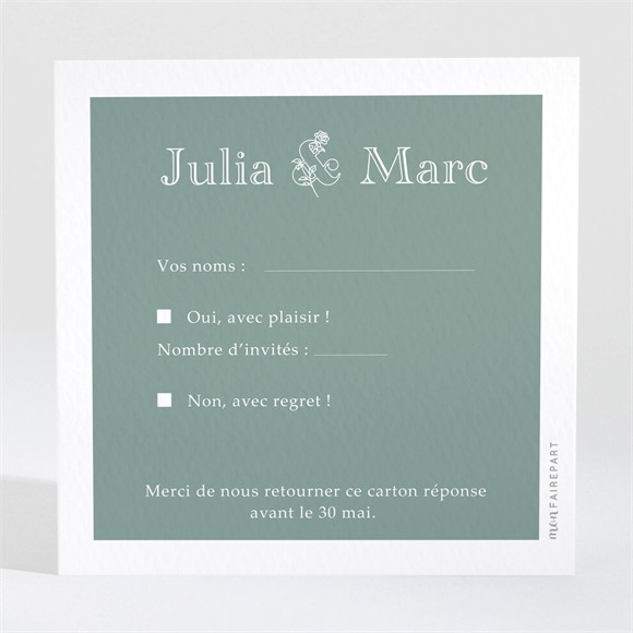 Carton réponse mariage Let Love Grow réf.N3001728