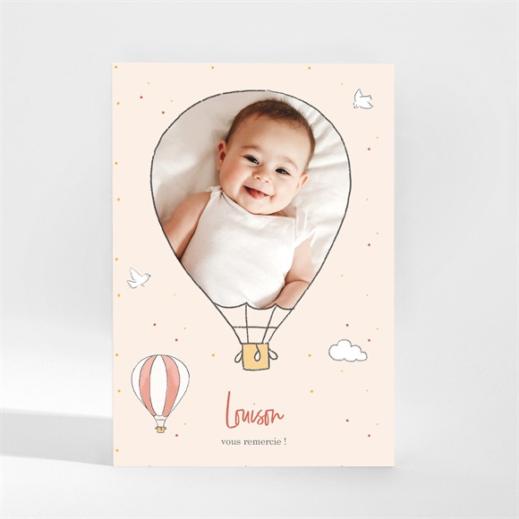 Remerciement naissance Petite Montgolfière réf.N21089