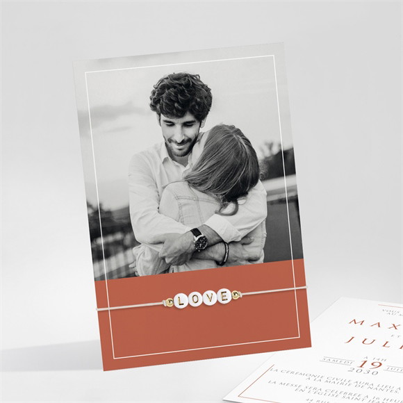 Faire-part mariage Love bracelet réf.N211389