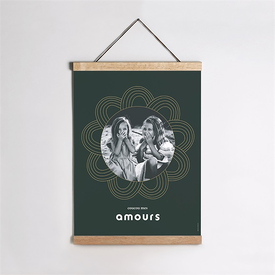 Affiche naissance sur son couffin d'aquarelle