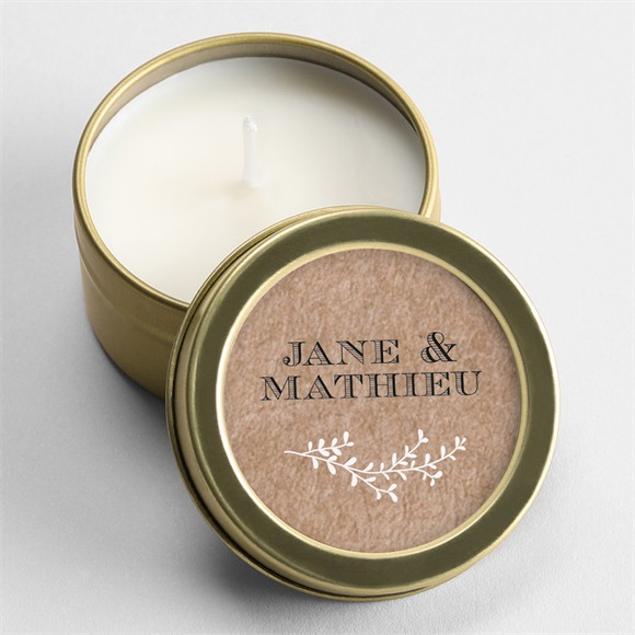 Bougie mariage Kraft en folie réf.N360323