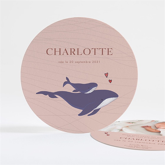 Faire-part naissance jolie baleine
