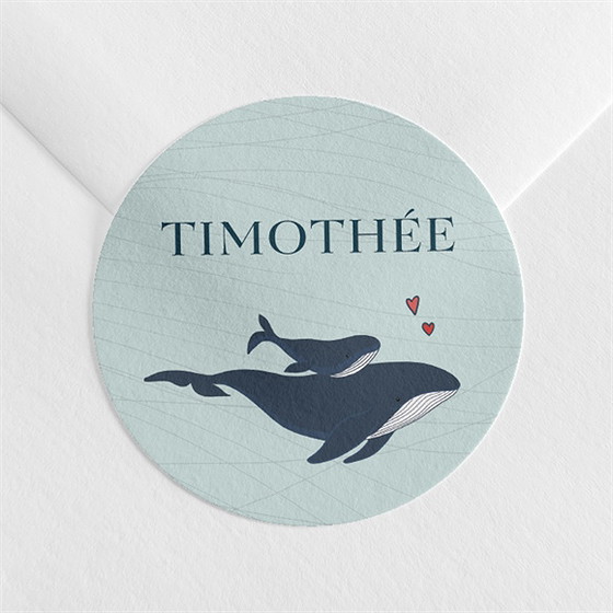 Sticker naissance mon petit baleineau