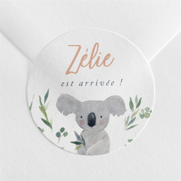 Sticker naissance Koala en folie réf.N360360