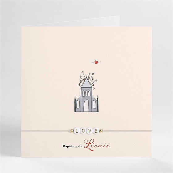 Faire-part de baptême lovely vintage
