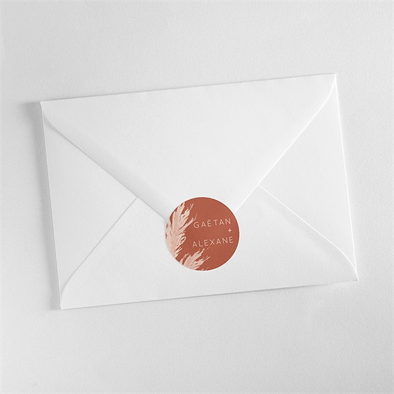 Sticker mariage terracotta pampa