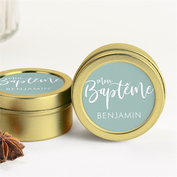 Bougie baptême Jeu de mots or réf.N360371