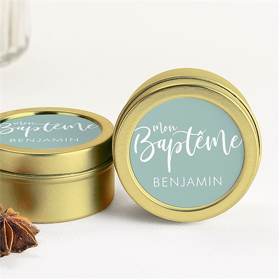 Bougie baptême jeu de mots or