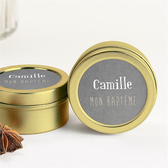 Bougie baptême en symboles