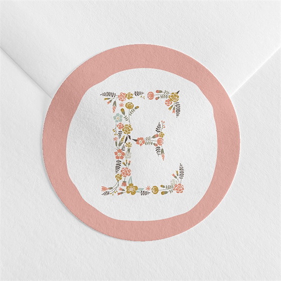 Sticker baptême initiales à motifs