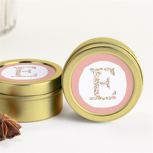 Bougie baptême Initiales à motifs or réf.N360386