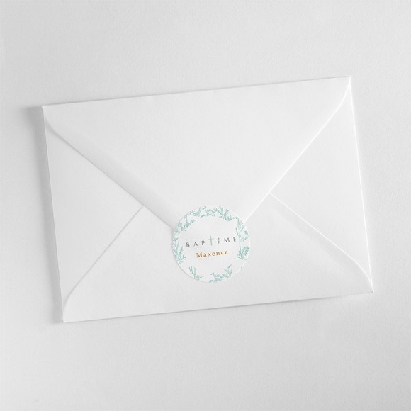 Sticker baptême Gravure en rond réf.N360417