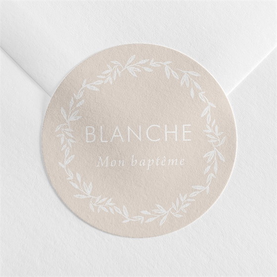 Sticker baptême initiales d'or