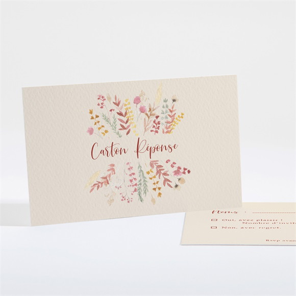 Carton réponse mariage Élégance Champêtre réf.N161214