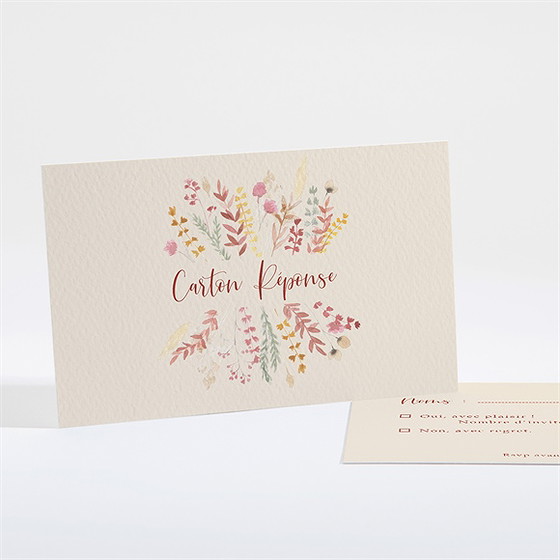 Carton réponse mariage élégance champêtre