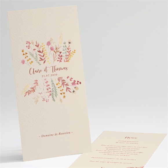 Menu mariage Élégance Champêtre réf.N221181