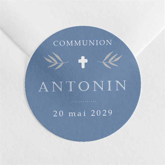 Sticker communion Bleu myosotis réf.N360469