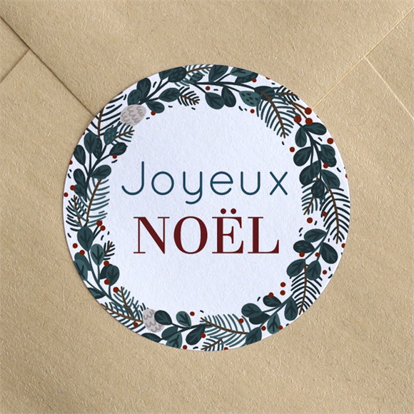Stickers noël Couronne Joyeux Noël réf.N360401