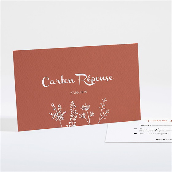 Carton réponse mariage fleurs d'automne