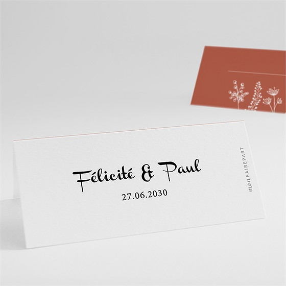 Marque-place mariage fleurs d'automne