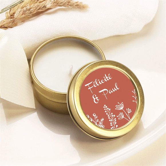 Bougie mariage Fleurs d'automne réf.N360363