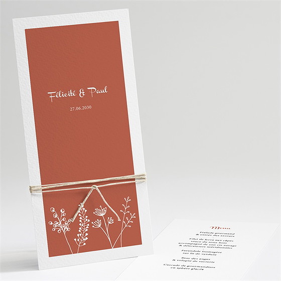 Menu mariage fleurs d'automne