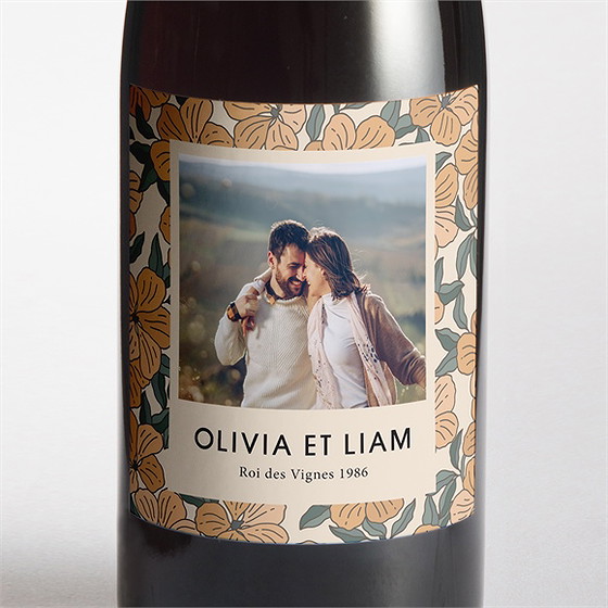 Etiquette de bouteille mariage lovely