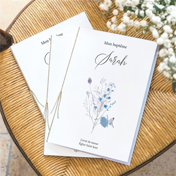 Livret de messe baptême Baptême champêtre réf.N491301