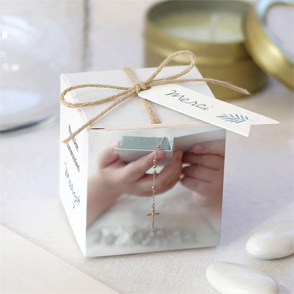 Boîte de dragées communion Aquarelle sacrée réf.N340416