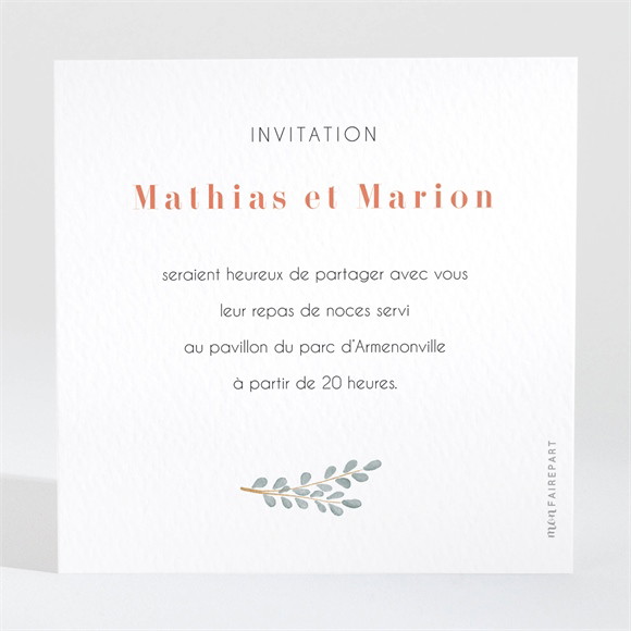 Carton d'invitation mariage Fusion réf.N3001791