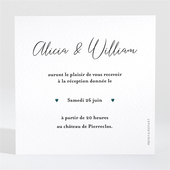 Carton d'invitation mariage notre union