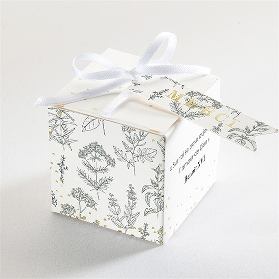 Boîte de dragées baptême voeux et jouy