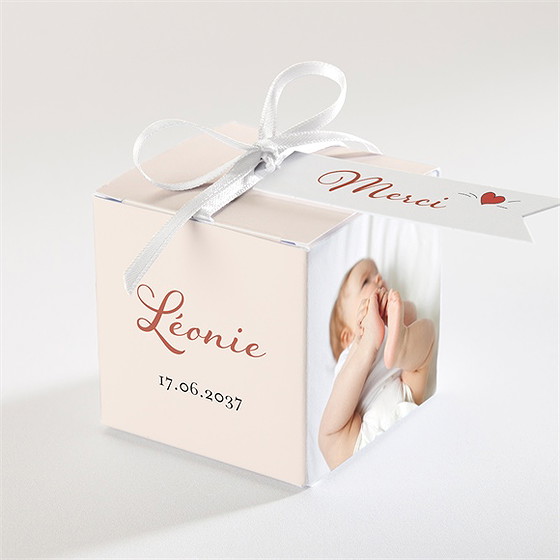 Boîte de dragées baptême lovely vintage