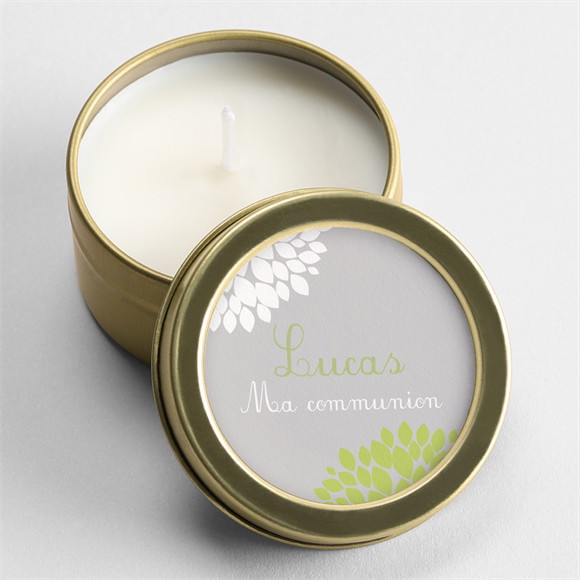 Bougie communion Cadre gris et lumière réf.N360557