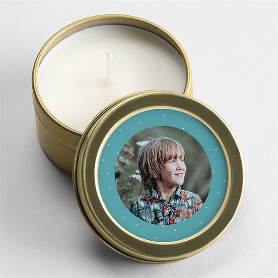 Bougie communion tampon étoilé