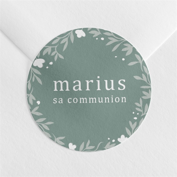 Sticker communion Gaufrage Émeraude réf.N360568