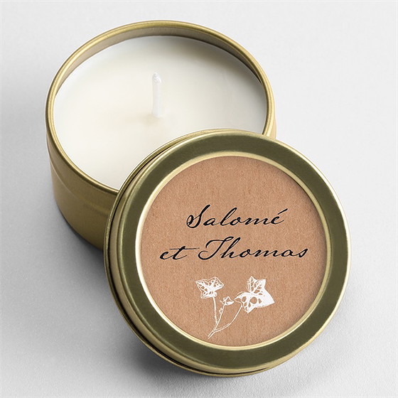 Bougie mariage lierre grimpant