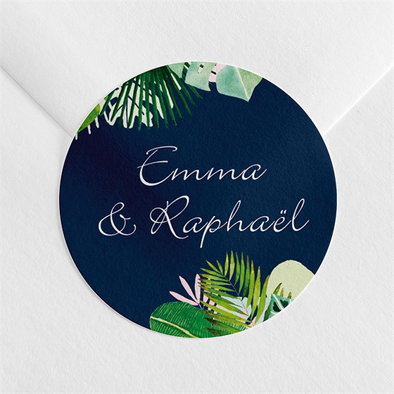 Sticker mariage en bleu et vert