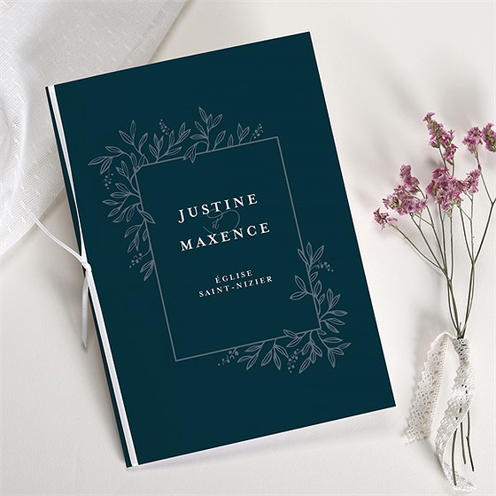 Livret de messe mariage bleu royal