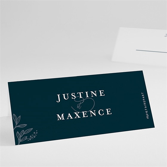 Marque-place mariage bleu royal