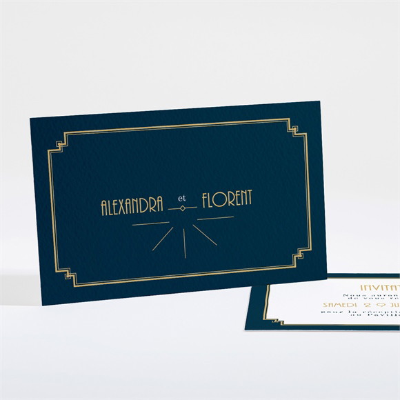 Carton d'invitation mariage Art déco réf.N161194