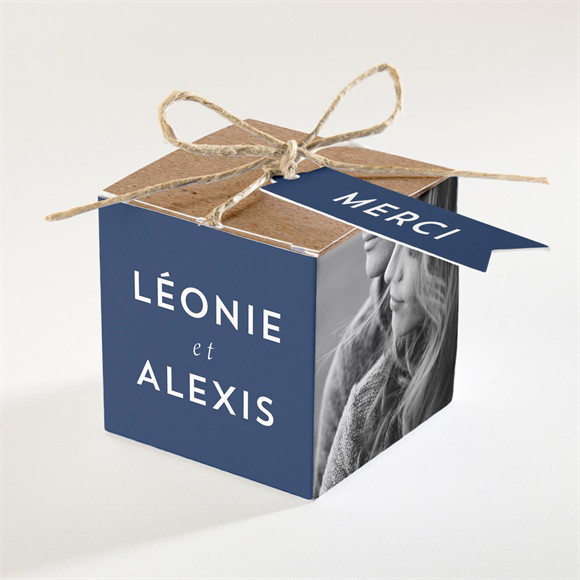 Boîte de dragées mariage Uniques Empreintes réf.N340371