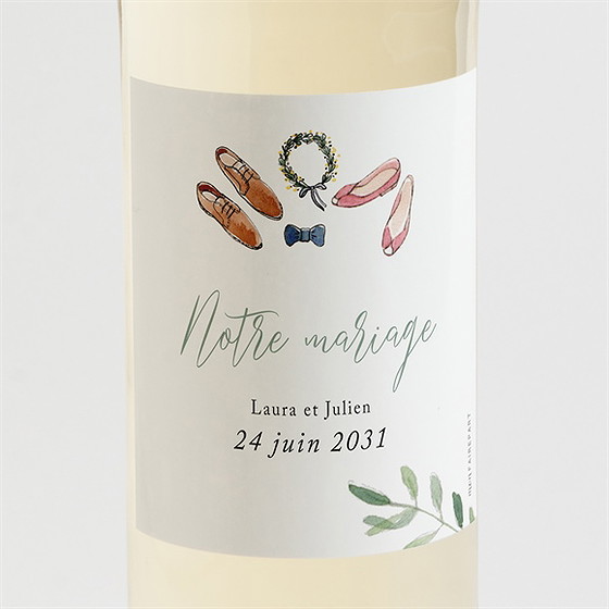 Etiquette de bouteille mariage le fil de notre histoire