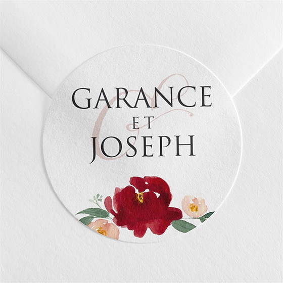 Sticker mariage jolis coquelicots