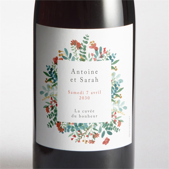 Etiquette de bouteille mariage Notre Promesse réf.N3001800